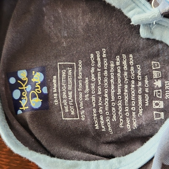 Kickee Pants Stone Sheep Bamboo Footie Pajamas 12 To 18 Months - Picture 5 of 7